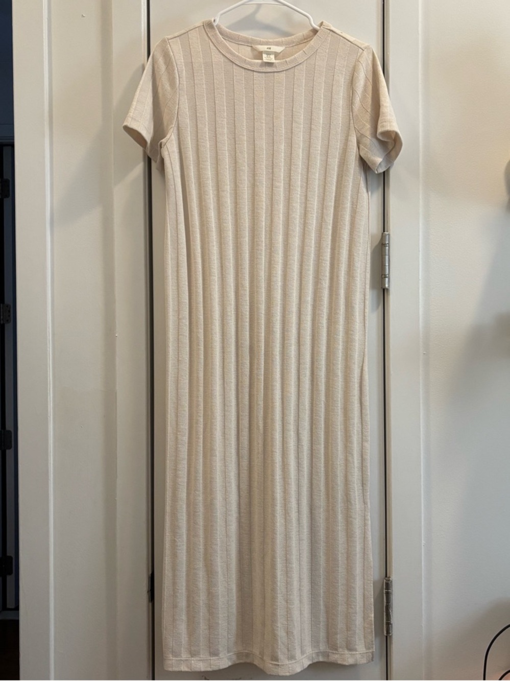 Cream Maxi Short Sleeve T-Shirt Dress